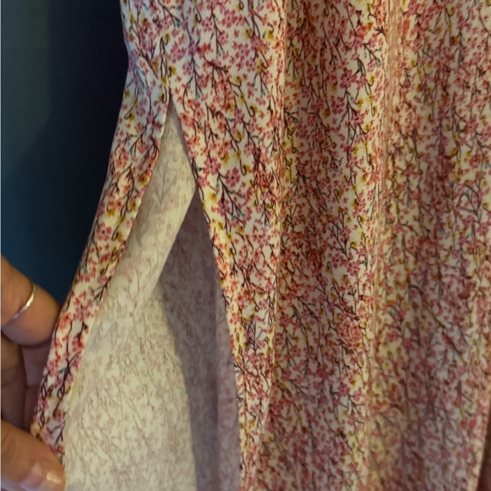 Lovestitch Printed Gauze Maxi Dress- Natural Coral -S - Picture 7 of 7
